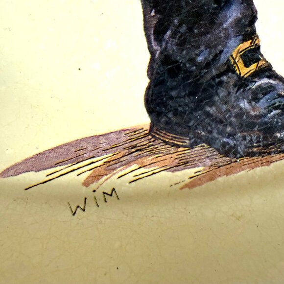 Christmas Santa Cookie Tray by Potpourri Press VTG Serving Platter Round Signed - Picture 4 of 12